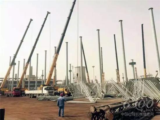 霸气!7台百吨级起重机配合天衣无缝!