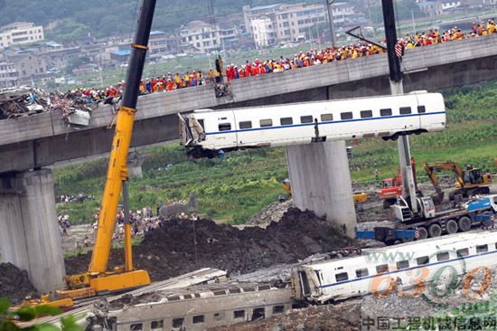 徐工,起重机,温州动车,救援